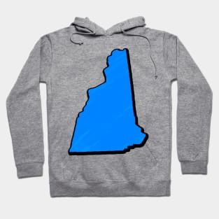 Bright Blue New Hampshire Outline Hoodie